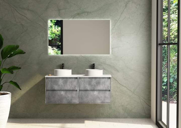 Meuble de salle de bains avec plan de toilette en résine Boston Bruntec principal 3