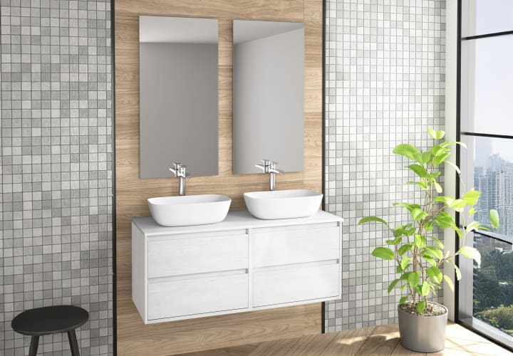 Meuble de salle de bains avec plan de toilette en résine Boston Bruntec principal 4