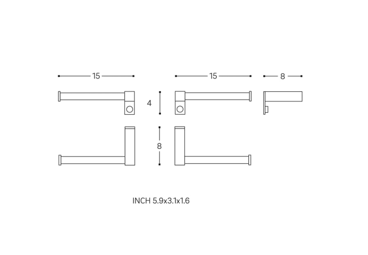 Porte-rouleau de toilette Metric Cosmic croquis 3