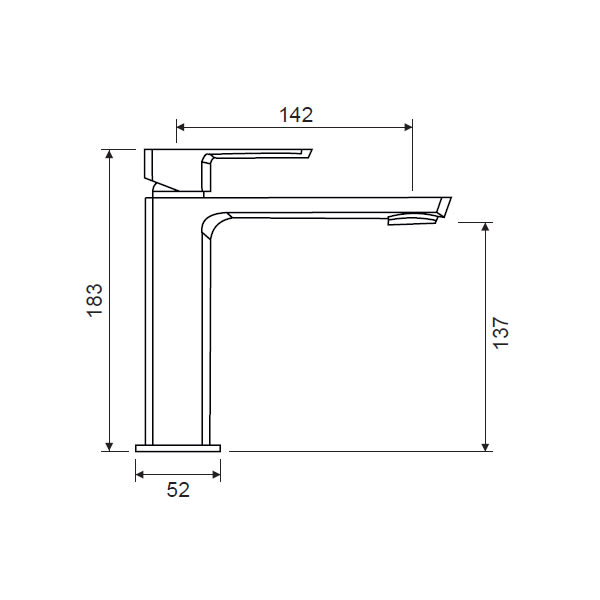 Mitigeur de lavabo Yanet Lluvibath croquis 3