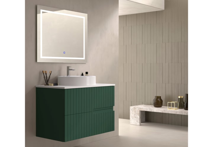Meuble de salle de bains avec plan de toilette en pierre compacte blanc Ebi Bruntec couleurs principal 7