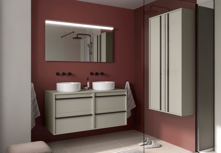 Meubles de salle de bains avec plan de toilette en bois Attila Salgar principal 8