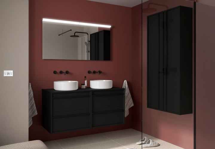 Meubles de salle de bains avec plan de toilette en bois Attila Salgar principal 5