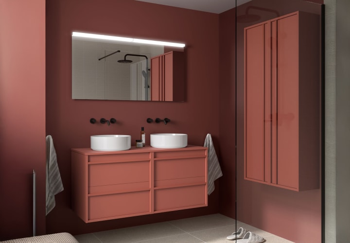 Meubles de salle de bains avec plan de toilette en bois Attila Salgar principal 4