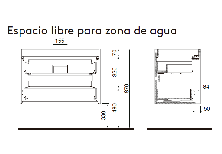 Meubles de salle de bains avec plan de toilette en bois Attila Salgar croquis 11