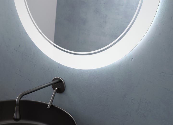 Miroir de salle de bains avec éclairage LED Lampedusa Eurobath détail 1