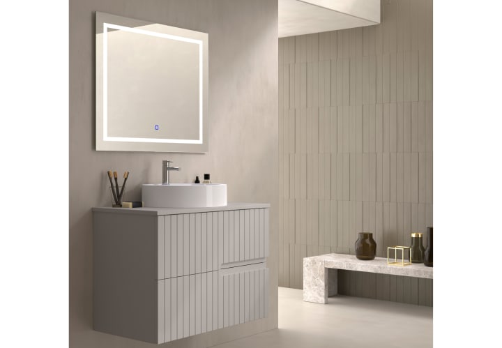 Meuble de salle de bains avec plan de toilette en pierre compacte colorée Ebi Bruntec couleurs principal 3