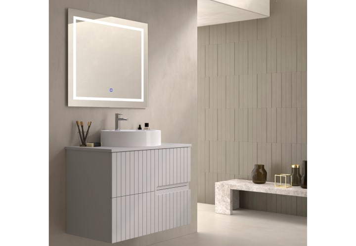 Meuble de salle de bains avec plan de toilette en pierre compacte colorée Ebi Bruntec couleurs principal 4