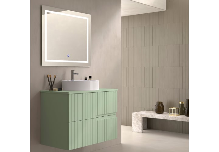 Meuble de salle de bains avec plan de toilette en pierre compacte colorée Ebi Bruntec couleurs principal 8