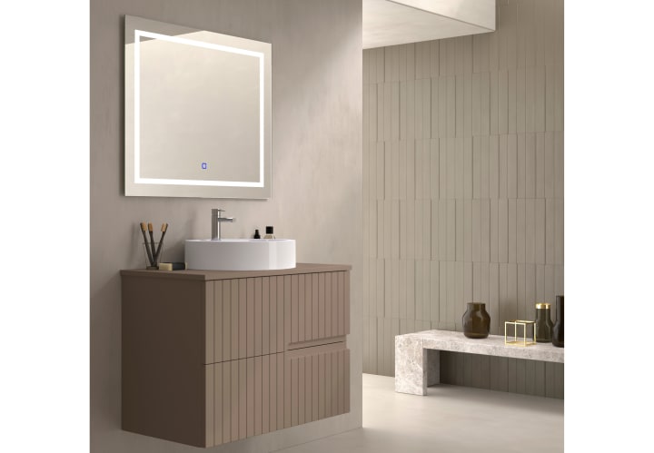 Meuble de salle de bains avec plan de toilette en pierre compacte colorée Ebi Bruntec couleurs principal 5