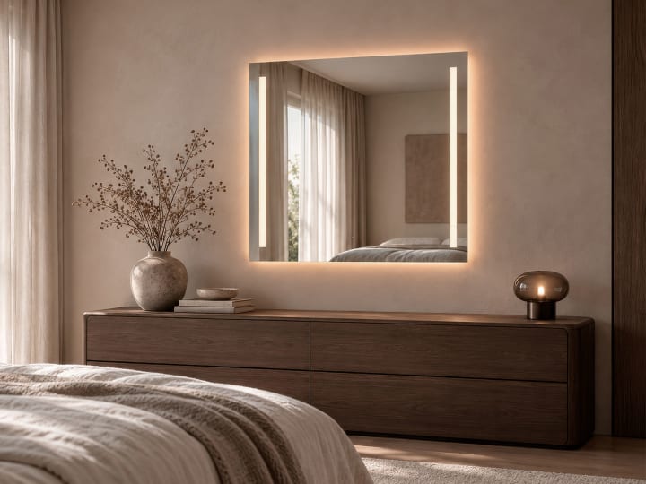 Miroir de salle de bains avec l'éclairage LED Liberty Bruntec principal 4