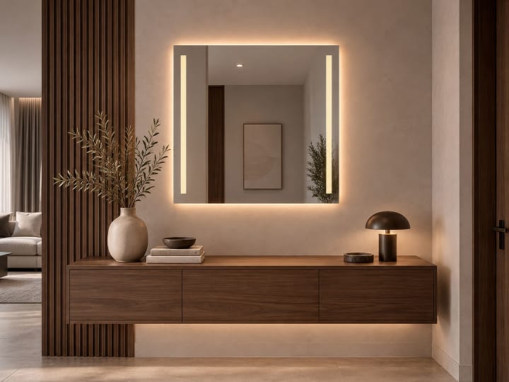 Miroir de salle de bains avec l'éclairage LED Liberty Bruntec principal 3