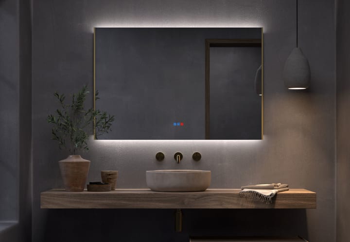 Miroir de salle de bains avec éclairage LED Sire Bruntec principal 6