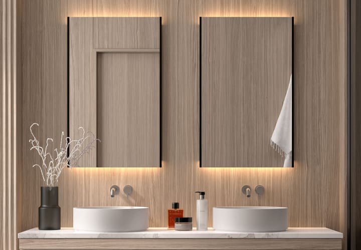 Miroir de salle de bains avec éclairage LED Sire Bruntec principal 4
