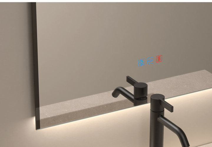 Miroir de salle de bains avec éclairage LED Sire Bruntec détail 8
