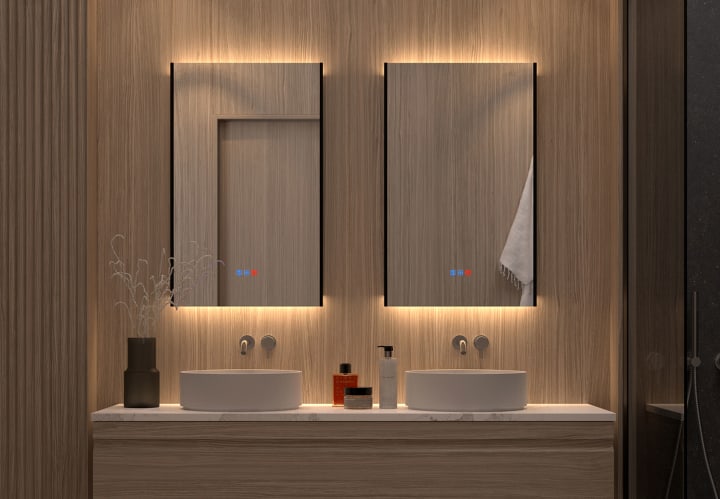 Miroir de salle de bains avec éclairage LED Sire Bruntec principal 3