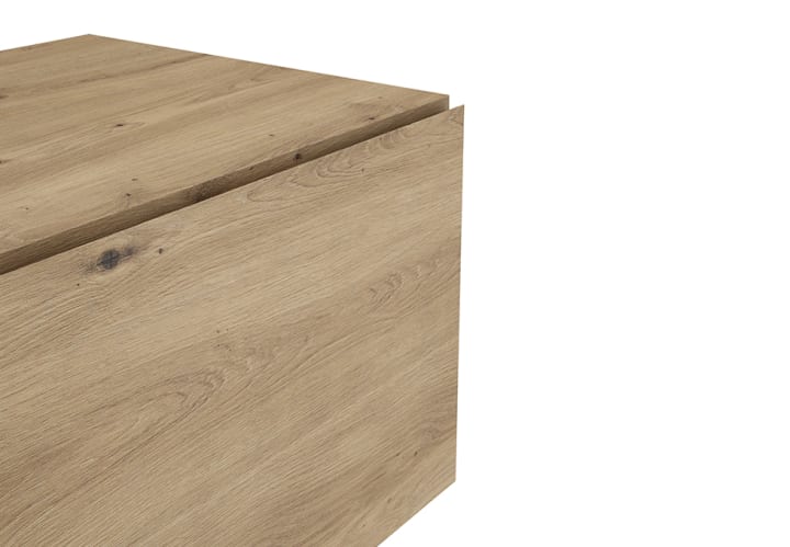 Meuble de salle de bains avec plan de toilette en bois de 10 cm de hauteur, monocolore Nomad Visobath détail 4