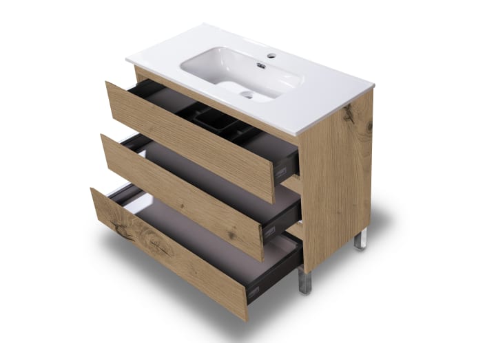 Meuble de salle de bains en bois Vilma Bruntec détail 13