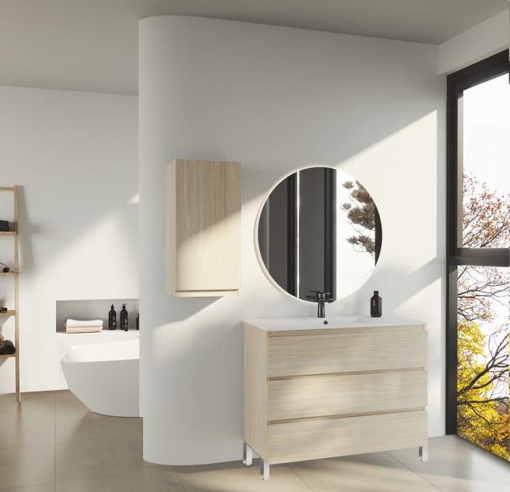 Meuble de salle de bains en bois Vilma Bruntec principal 4