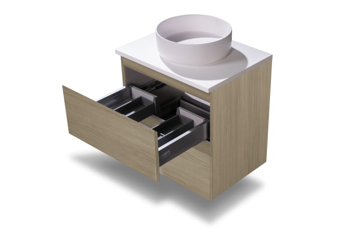 Petit meuble de salle de bain Nivo Bruntec 2 tiroirs suspendu détail 6