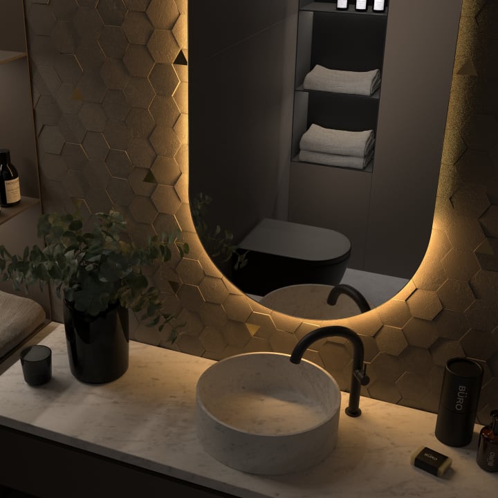 Miroir de salle de bains avec éclairage LED Borneo Eurobath détail 7