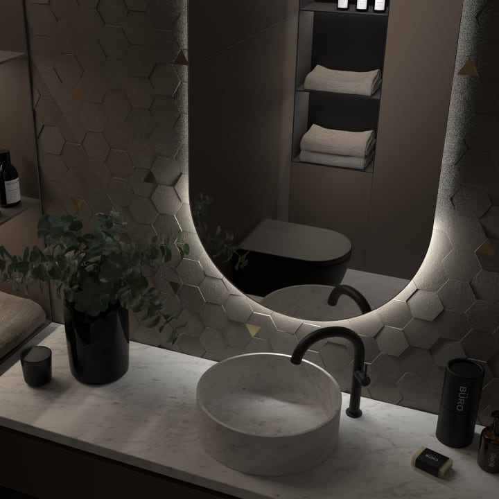 Miroir de salle de bains avec éclairage LED Borneo Eurobath détail 6