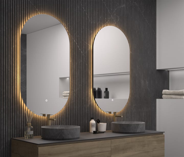 Miroir de salle de bains avec éclairage LED Borneo Eurobath principal 2