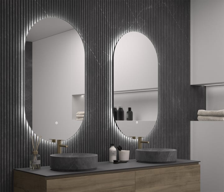 Miroir de salle de bains avec éclairage LED Borneo Eurobath principal 3