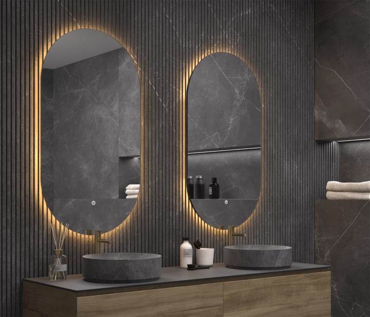 Miroir de salle de bains avec éclairage LED Borneo Eurobath principal 1