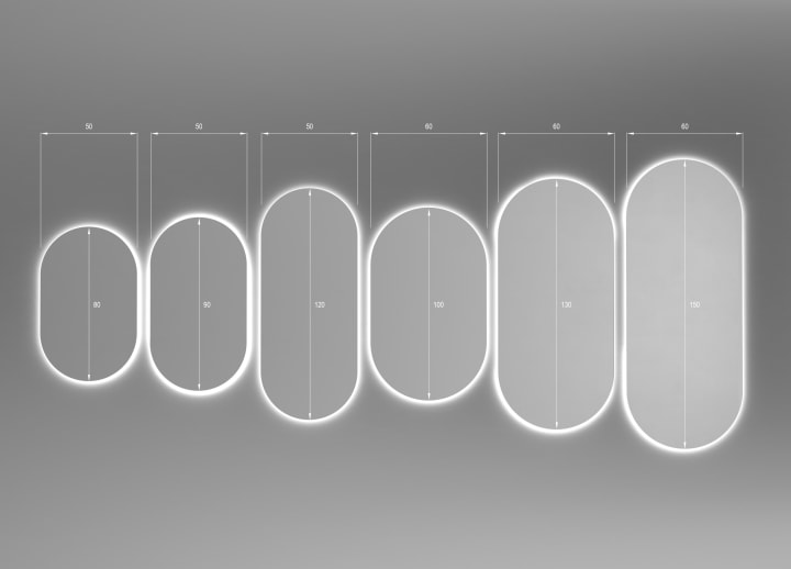 Miroir de salle de bains avec éclairage LED Borneo Eurobath croquis 8