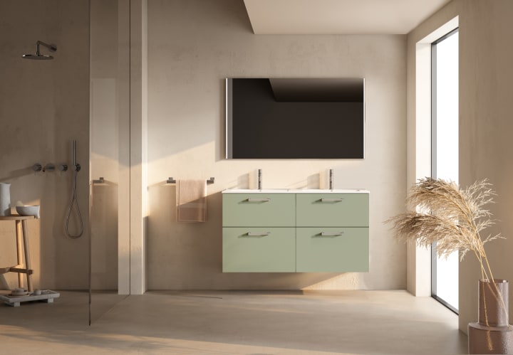 Ensemble de meubles de salle de bains supendu avec lavabo Flat Verso Viso principal 4
