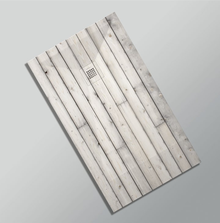 Receveurs de douche en résine décorés Design 3D Bois Rustique Bruntec option 18