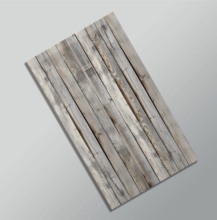Receveurs de douche en résine décorés Design 3D Bois Rustique Bruntec option 19