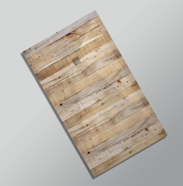 Receveurs de douche en résine décorés Design 3D Bois Rustique Bruntec option 20