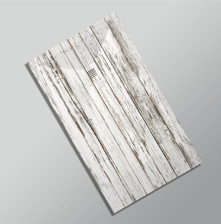Receveurs de douche en résine décorés Design 3D Bois Rustique Bruntec option 21