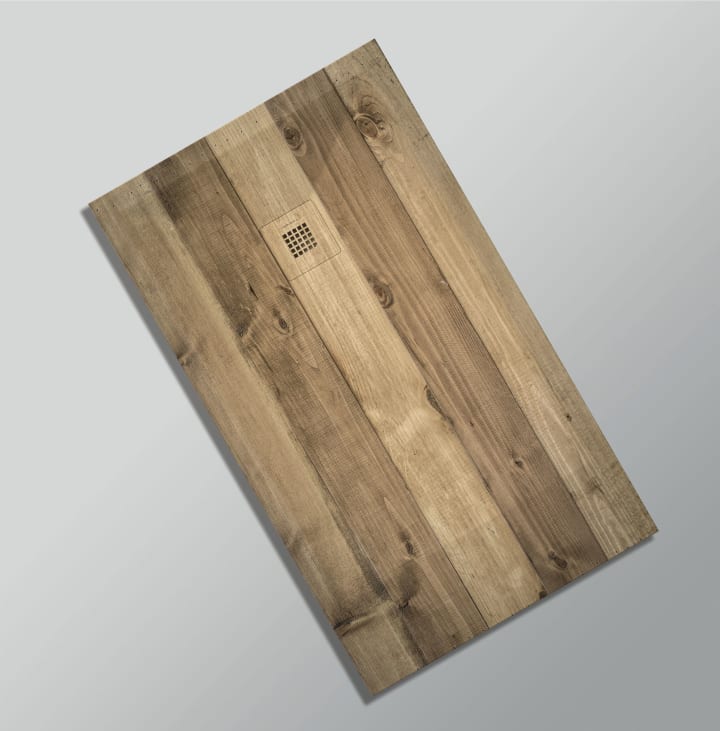 Receveurs de douche en résine décorés Design 3D Bois Rustique Bruntec option 24