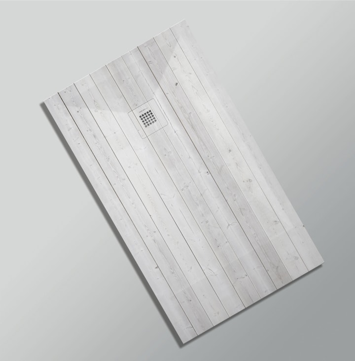 Receveurs de douche en résine décorés Design 3D Bois Rustique Bruntec option 26