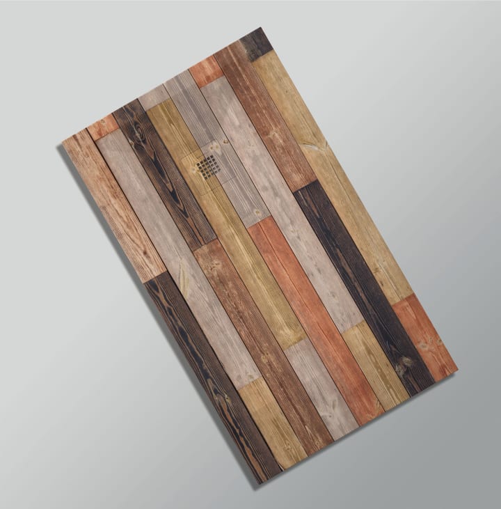Receveurs de douche en résine décorés Design 3D Bois Rustique Bruntec option 29