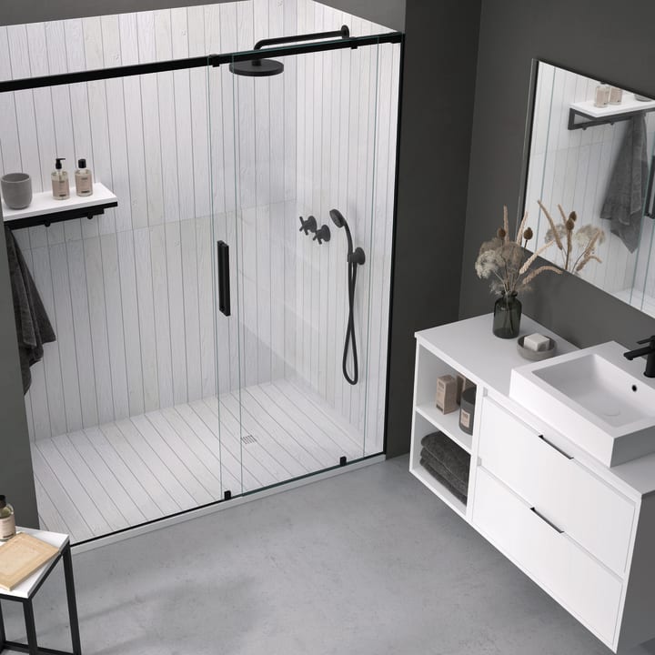 Receveurs de douche en résine décorés Design 3D Bois Rustique Bruntec environnement 5