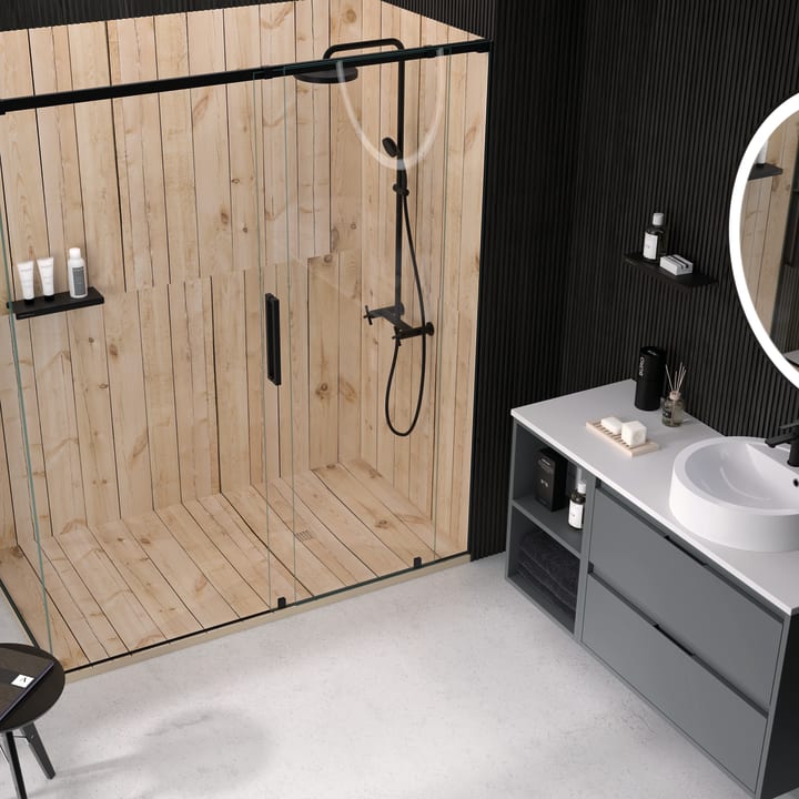 Receveurs de douche en résine décorés Design 3D Bois Rustique Bruntec environnement 6