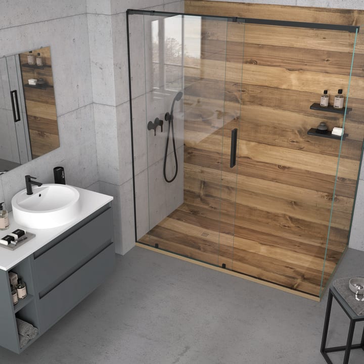 Receveurs de douche en résine décorés Design 3D Bois Rustique Bruntec environnement 7