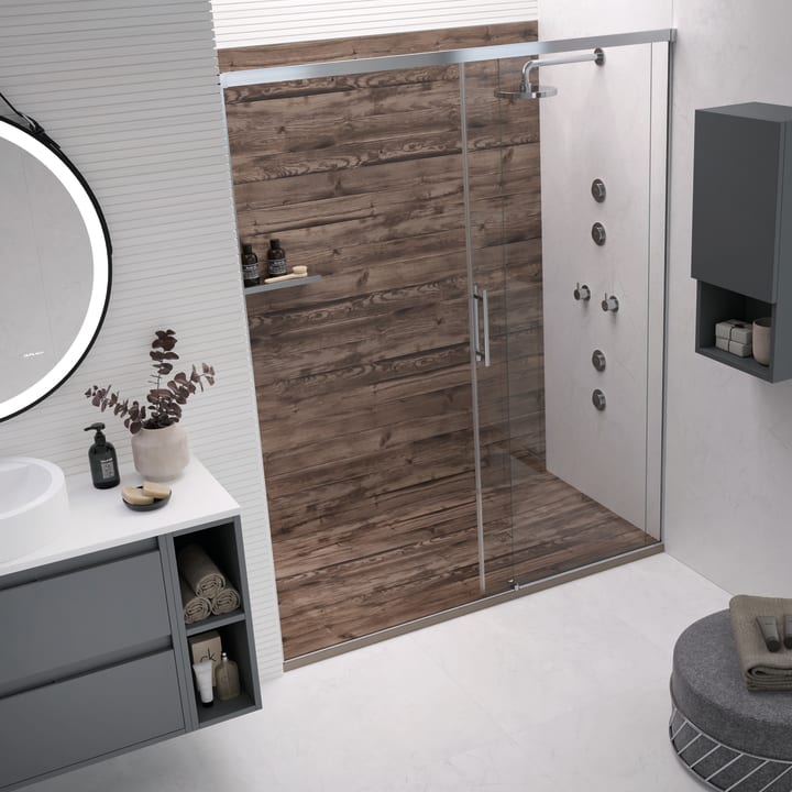 Receveurs de douche en résine décorés Design 3D Bois Rustique Bruntec environnement 8