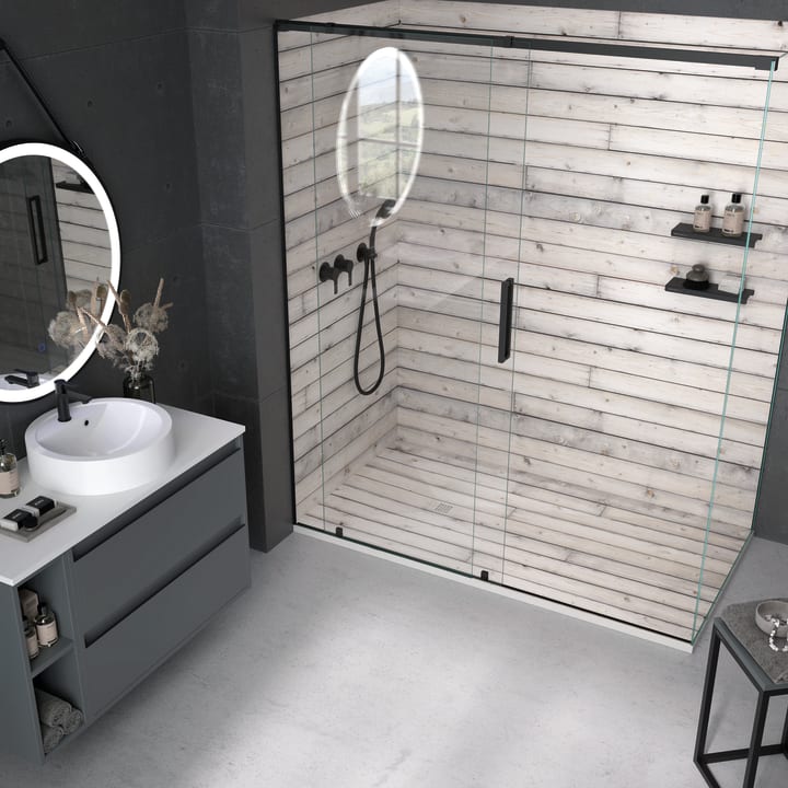 Receveurs de douche en résine décorés Design 3D Bois Rustique Bruntec environnement 11