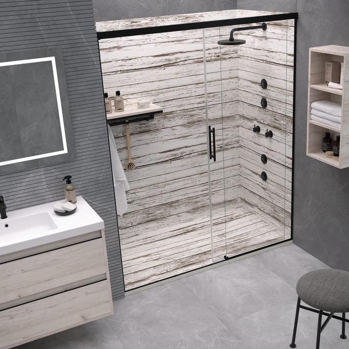Receveurs de douche en résine décorés Design 3D Bois Rustique Bruntec environnement 14