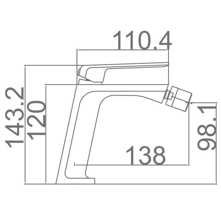 mitigeur de bidet Fiyi Imex croquis 3