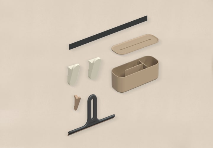 Ensemble de douche modulaire avec barre murale Alife par Cosmic détail 2