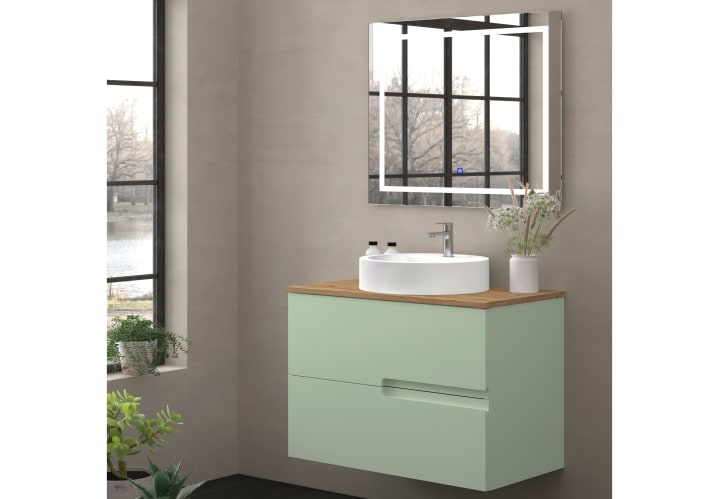 Meuble de salle de bains avec plan de toilette en bois Lia Bruntec Couleurs principal 8