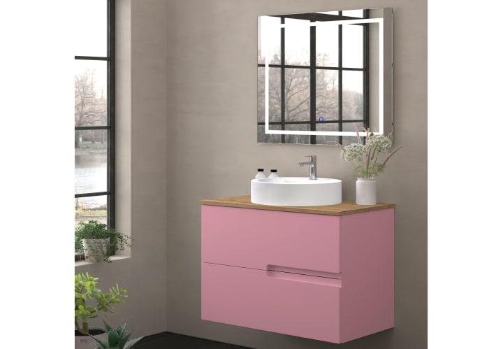 Meuble de salle de bains avec plan de toilette en bois Lia Bruntec Couleurs principal 9