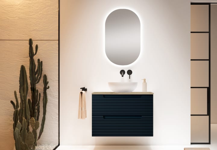 Meuble de salle de bains avec plan de toilette hydrofuge Chêne Costa Kyoto Viso principal 4