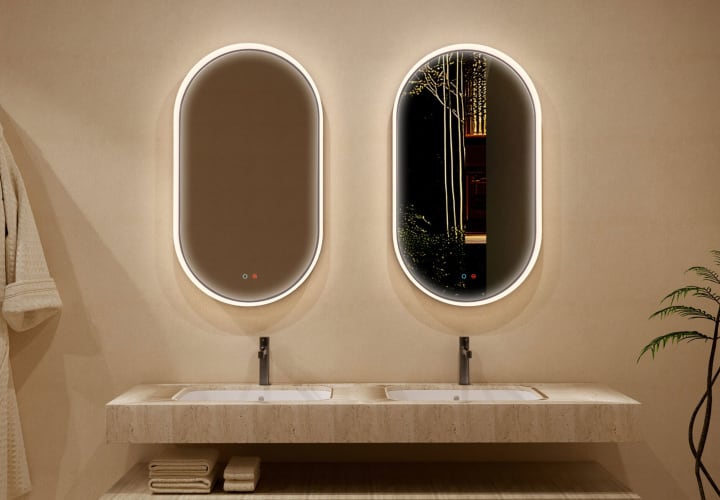 Miroir de salle de bains avec l'éclairage LED Bari Ledimex principal 1
